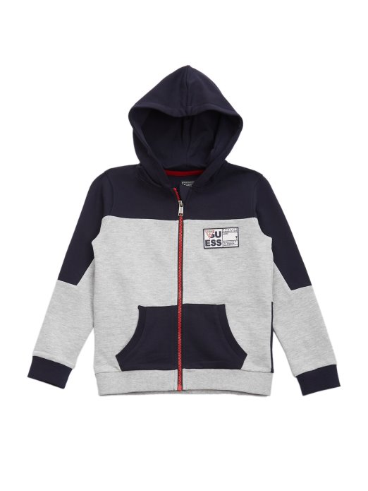 Color-block Zip Hoodie (7-14) Plava I Siva Kombinacija Guess Shopping