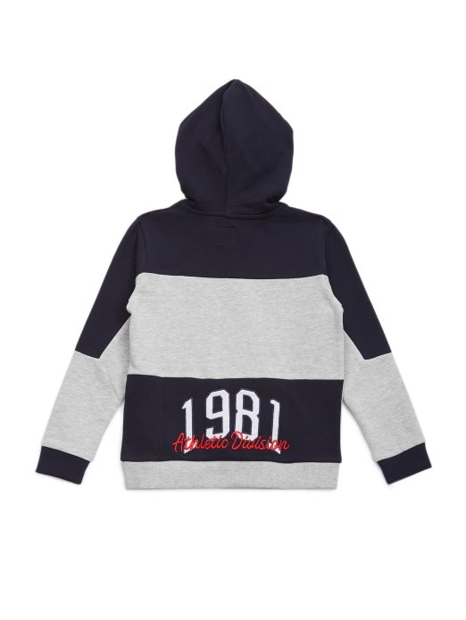 Color-block Zip Hoodie (7-14) Plava I Siva Kombinacija Guess Shopping