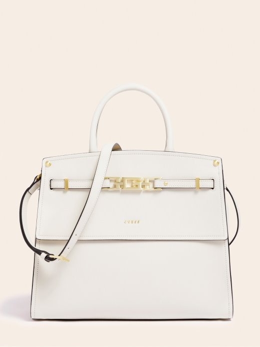 Cristina Torbica Od Prave Kože Guess Shopping Bijela