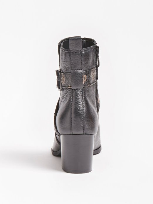 Crna Guess Gležnjača Od Prave Kože Patina