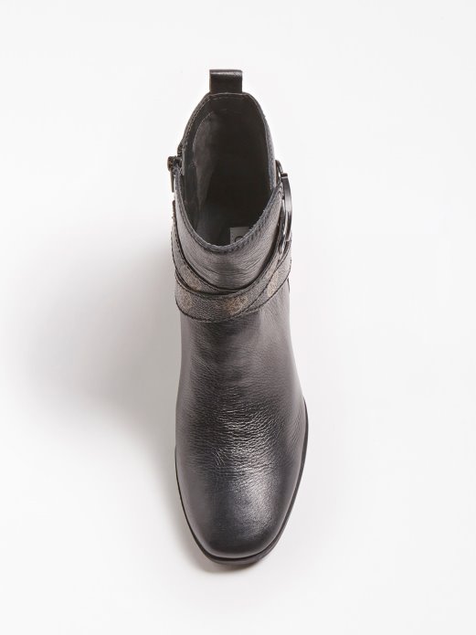 Crna Guess Gležnjača Od Prave Kože Patina