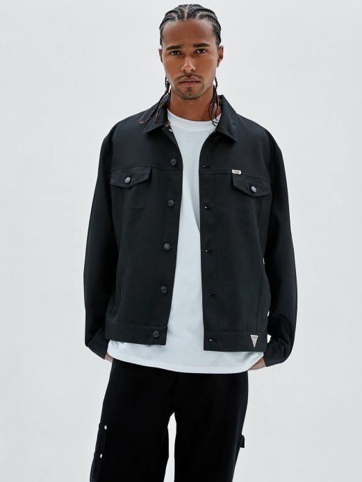 Crna Guess Jakna S Prednjim Džepovima Za Kupovinu