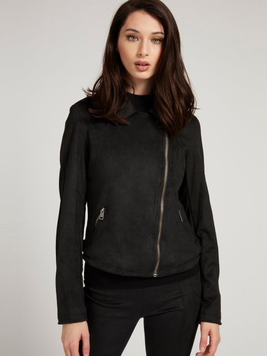 Crna Guess Shopping Jakna Od Umjetne Kože