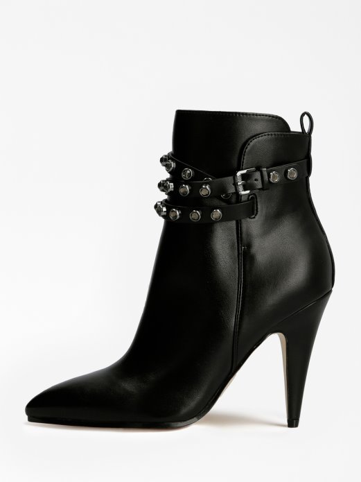 Crna Guess Shopping Jessia čizma Od Prave Kože