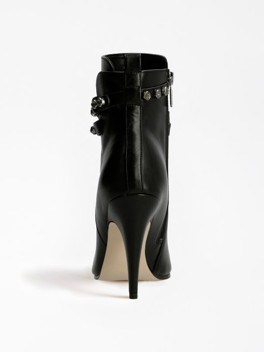 Crna Guess Shopping Jessia čizma Od Prave Kože