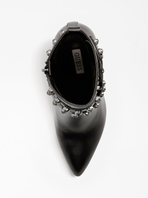 Crna Guess Shopping Jessia čizma Od Prave Kože