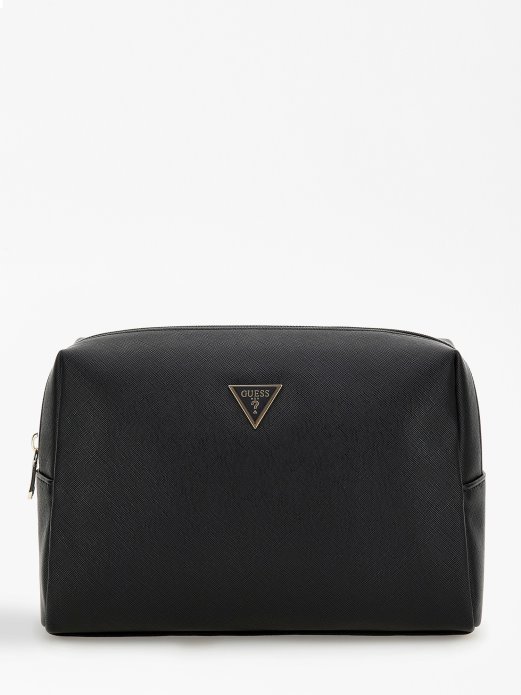 Crna Guess Shopping Saffiano Torbica S Logotipom