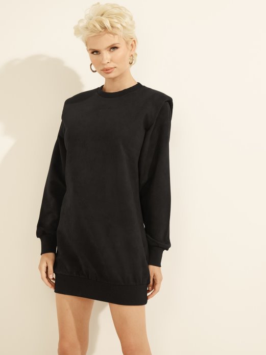 Crna Haljina Od Umjetne Antilop Kože Guess Shopping