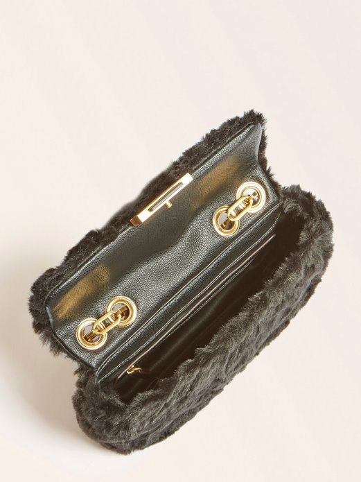 Crna Helma Umjetno Krzno Crossbody Guess Shopping