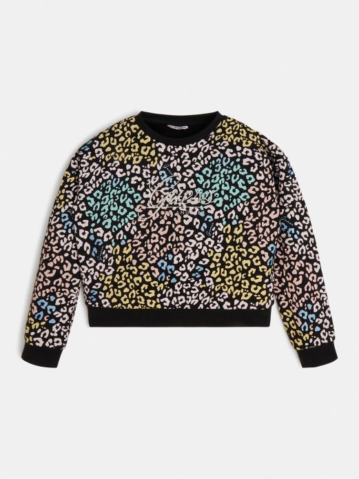 Crna Multi Animalier Majica Guess Shopping