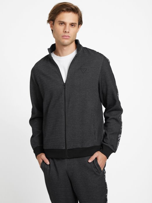 Crna Oksidna Jakna S Patentnim Zatvaračem Guess Shopping Andrew Logo