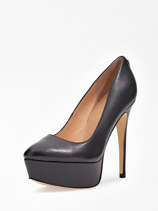 Crne Guess Shopping Cador Cipele Od Prave Kože