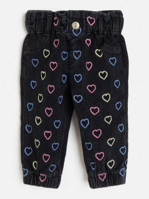 Crne Guess Traper Hlače S Vezom U Obliku Srca