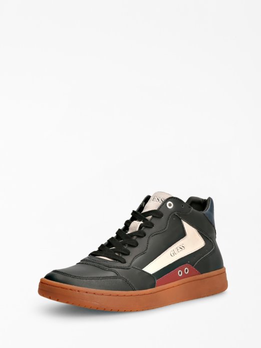 Crne Visoke Tenisice Guess Shopping Pesaro Od Prave Kože