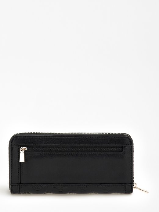 Crni Guess Shopping Abey Maksi Novčanik S Utisnutim Logotipom