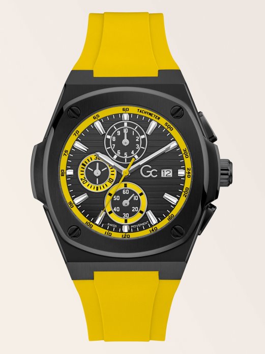 Crni Guess Shopping Gc Silikonski Sat S Kronografom