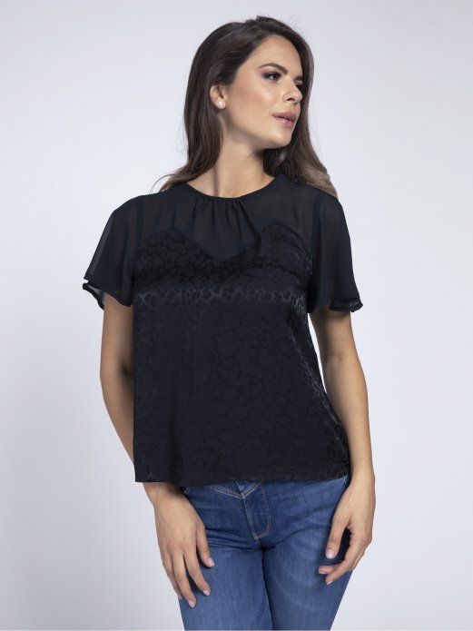 Crni Jacquard Top Animalier Guess Shopping