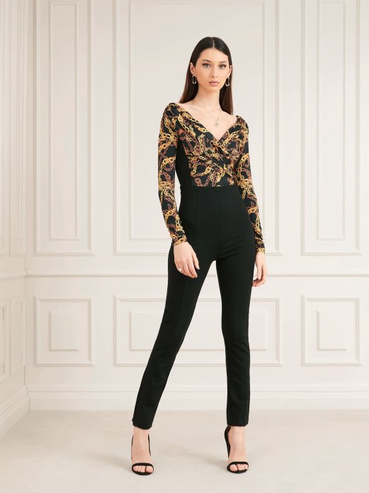 Crni Marciano Kombinezon S Printom Lanaca Guess Shopping