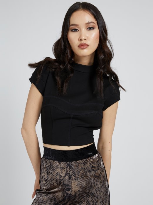 Crni Ponte Pleteni Skraćeni Top Guess Shopping