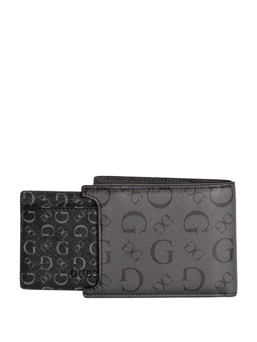 Crni Uvećani Logo Carter Bifold Novčanik Guess Shopping