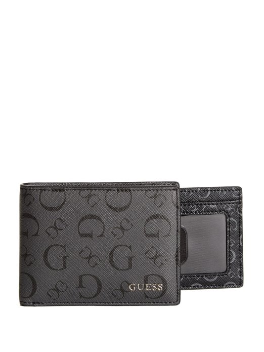 Crni Uvećani Logo Carter Bifold Novčanik Guess Shopping