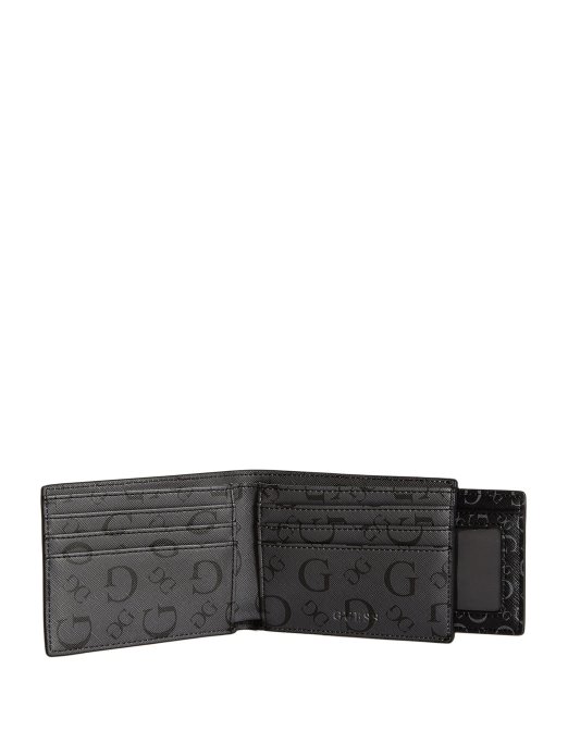 Crni Uvećani Logo Carter Bifold Novčanik Guess Shopping