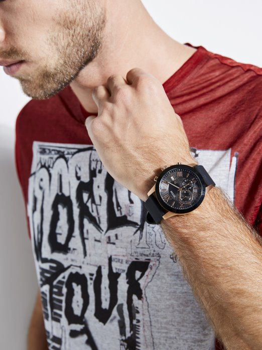 Crni Višenamjenski Sat U Boji Ružičastog Zlata Crni1 Pogodite Kupnju