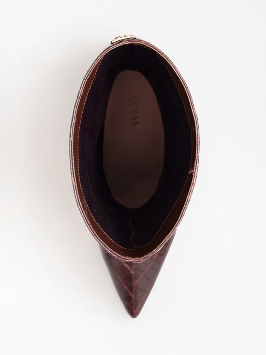 Croc-print Dayton Visoke čizme Smeđe Guess Shopping