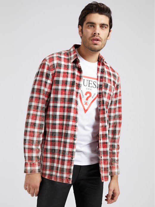 Crvena Multi Makro Karirana Košulja Guess Shopping