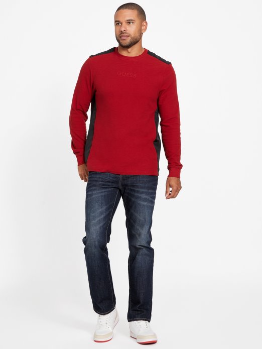 Crvena Noir Guess Shopping Nabry Majica S Blokovima Boja Dugih Rukava