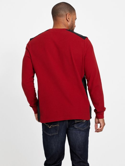 Crvena Noir Guess Shopping Nabry Majica S Blokovima Boja Dugih Rukava