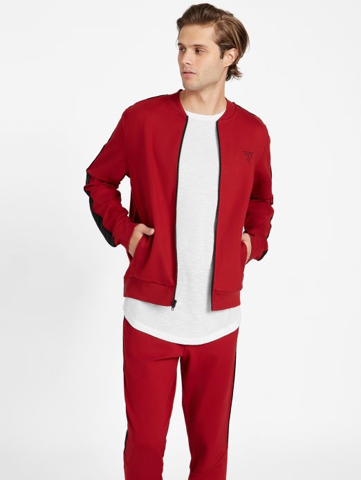 Crveni Noir Guess Shopping Jon Logo Tape Bomber Jakna