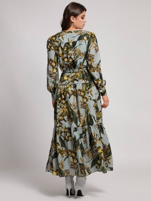 Duga Haljina S Višebojnim Uzorkom Pogodna Kupnja Preko Cijele Strane