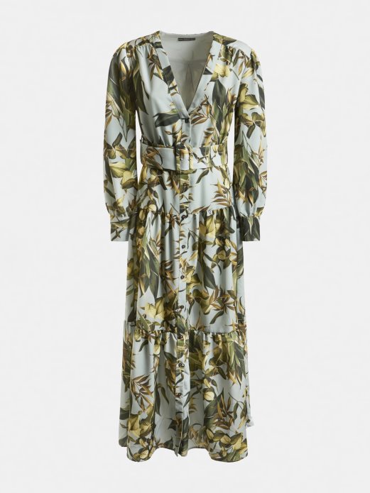 Duga Haljina S Višebojnim Uzorkom Pogodna Kupnja Preko Cijele Strane