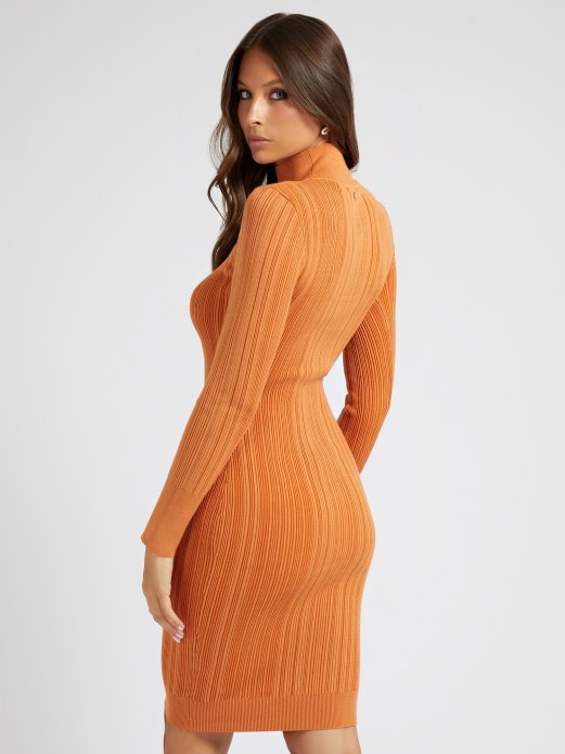 Džemper Haljina S Kornjačinom Ovratnikom Narančasta Guess Shopping