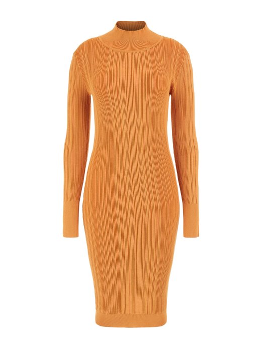 Džemper Haljina S Kornjačinom Ovratnikom Narančasta Guess Shopping