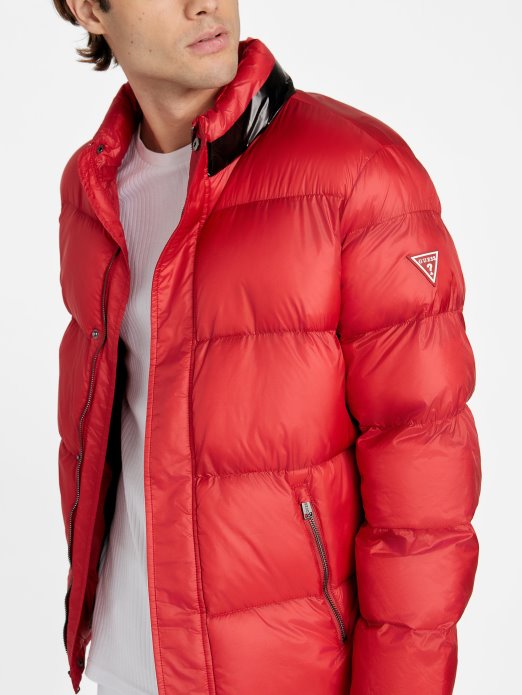 Eco Angelus Color-block Puf Jakna Rugby Crvena Guess Shopping