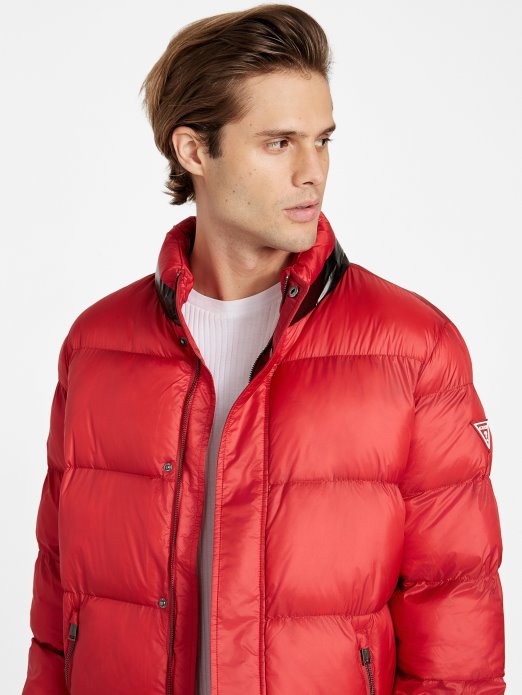 Eco Angelus Color-block Puf Jakna Rugby Crvena Guess Shopping