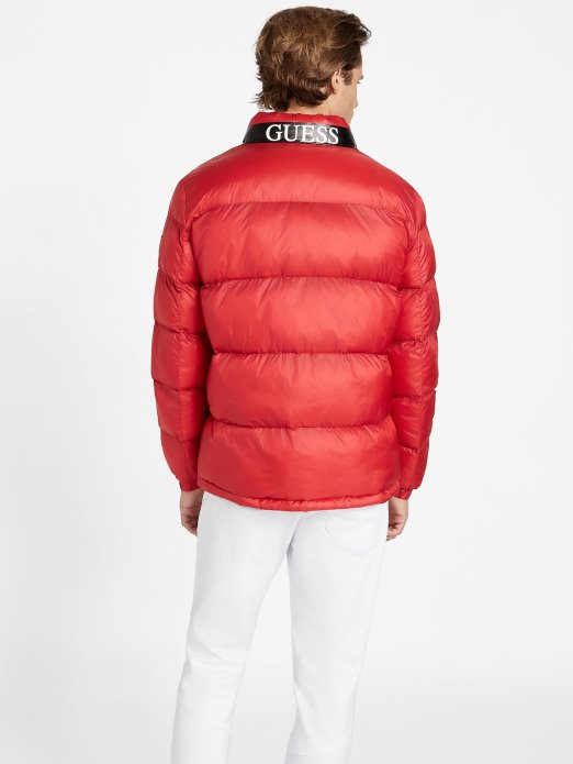 Eco Angelus Color-block Puf Jakna Rugby Crvena Guess Shopping