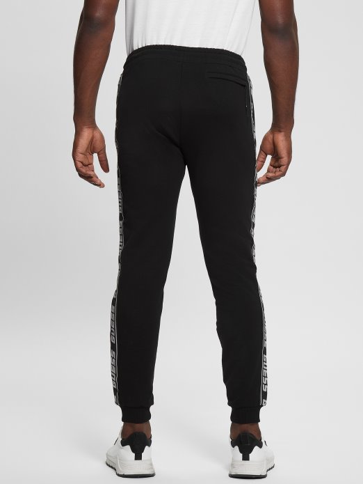 Eco Arlo Logo Tape Joggers Jet Black Guess Shopping