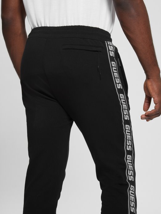 Eco Arlo Logo Tape Joggers Jet Black Guess Shopping