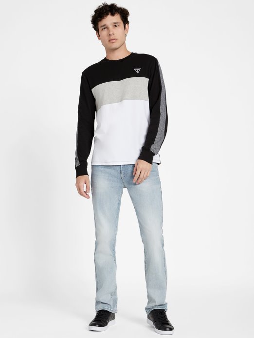 Eco Arto Džemper S Okruglim Izrezom S Blokovima Boja Jet Crni Multi Guess Shopping