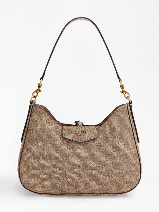 Eco Brenton 4g Logo Hobo Bag Guess Shopping Bež