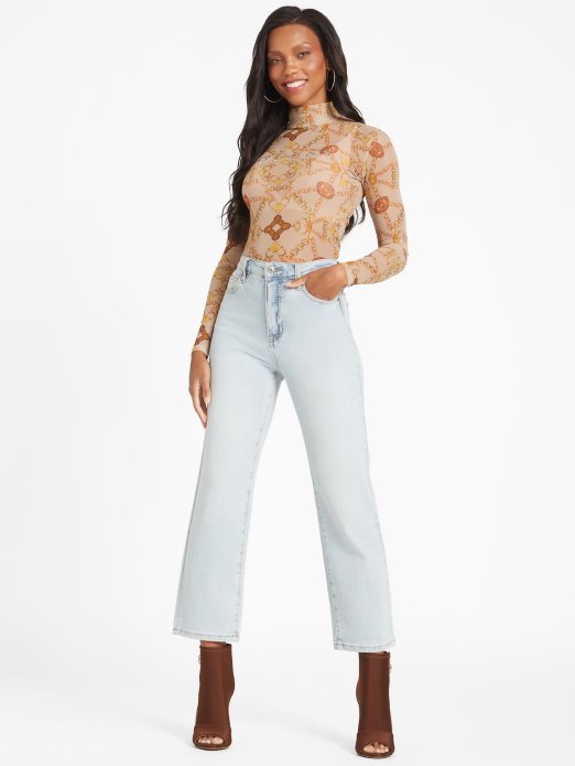 Eco Eara Top Cabana Scroll Pjenasto Taupe Guess Shopping