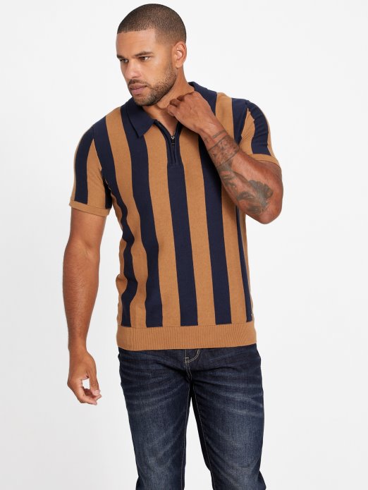 Eco Feiz Polo Polo S Poluzatvaračem Blackened Blue And Coconu Guess Shopping