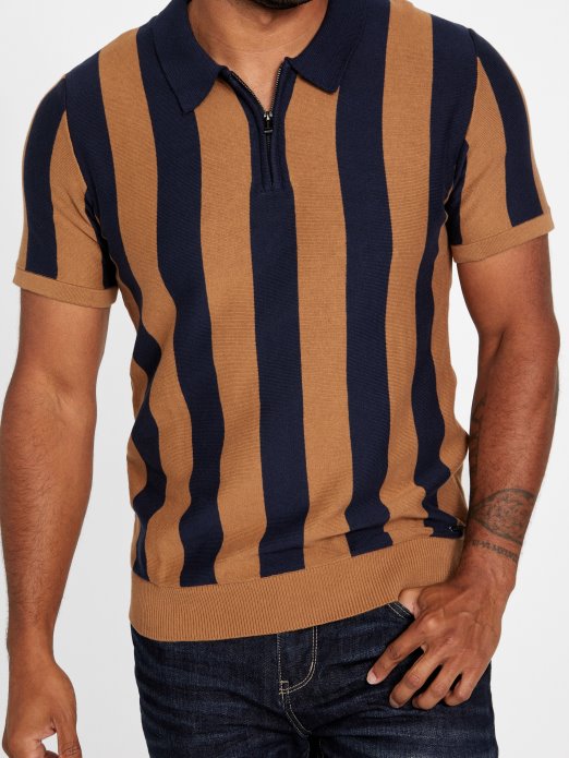 Eco Feiz Polo Polo S Poluzatvaračem Blackened Blue And Coconu Guess Shopping