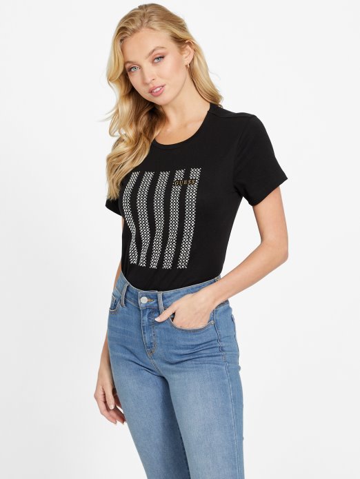 Eco Felix Bling Tee Jet Black Guess Shopping