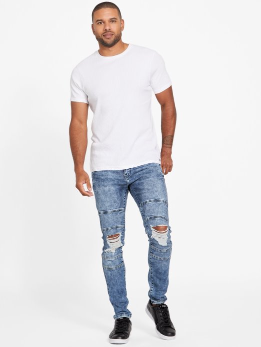 Eco Gasol Moto Uske Traperice Srednje Uništene Guess Shopping