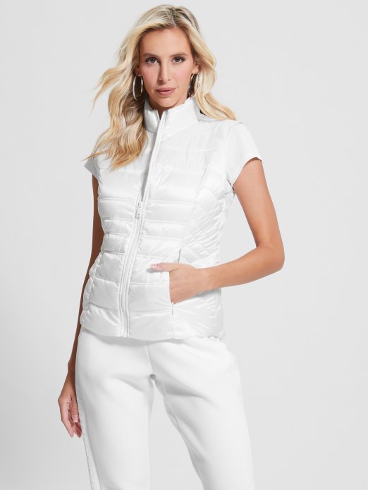 Eco Ginger Puffer Vest Guess Shopping Pure White