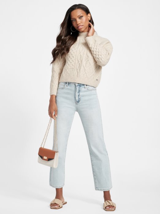 Eco Jolene Ravne Traperice Ultra Visokog Struka Lagane Prane Guess Shopping